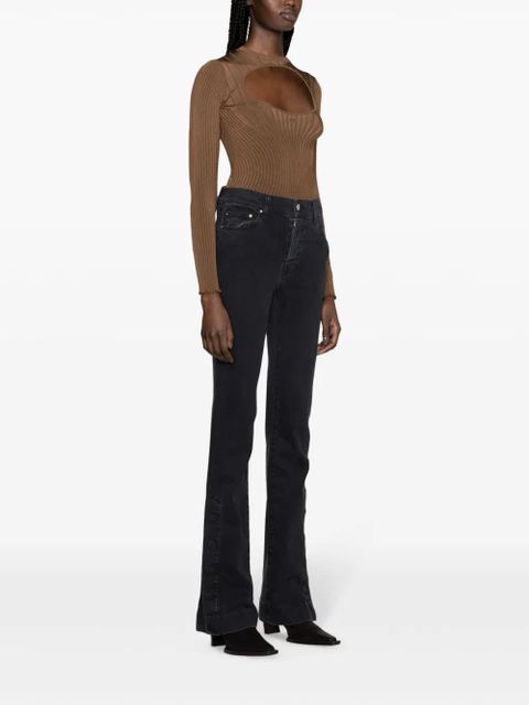 AMIRI Kick high-rise flared jeans - Black
