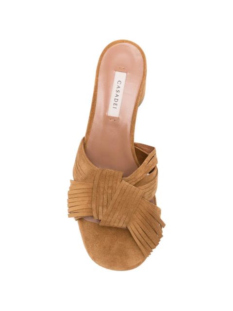 Casadei Nomad fringe-detail knotted sandals - Brown