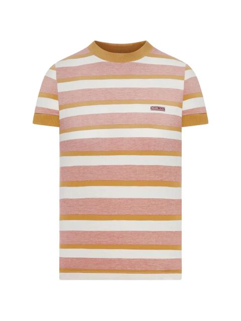 Prada striped ribbed-knit T-shirt - Pink - zdjęcie produktu nr 1