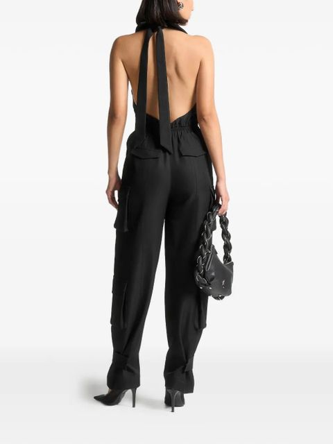 Manière De Voir halterneck cargo jumpsuit - Black