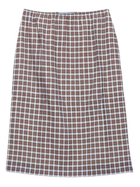 Prada checked georgette midi skirt - Blue - zdjęcie produktu nr 1