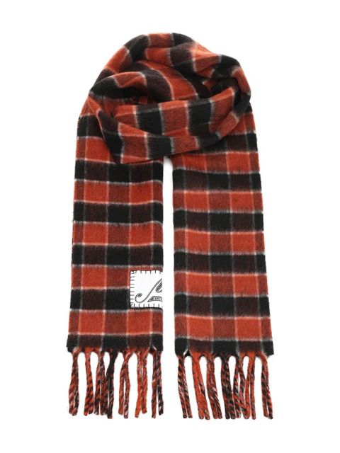 Marni checked fringed scarf - Red - zdjęcie produktu nr 1