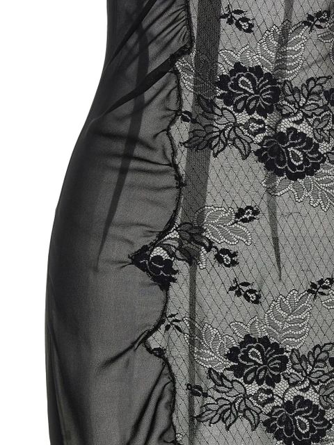 The Attico lace tulle midi dress - Black