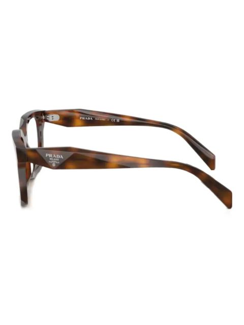 Prada Eyewear geometric-frame glasses - Brown