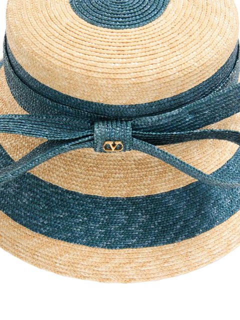 Valentino Garavani straw bow signature bucket hat - Neutrals