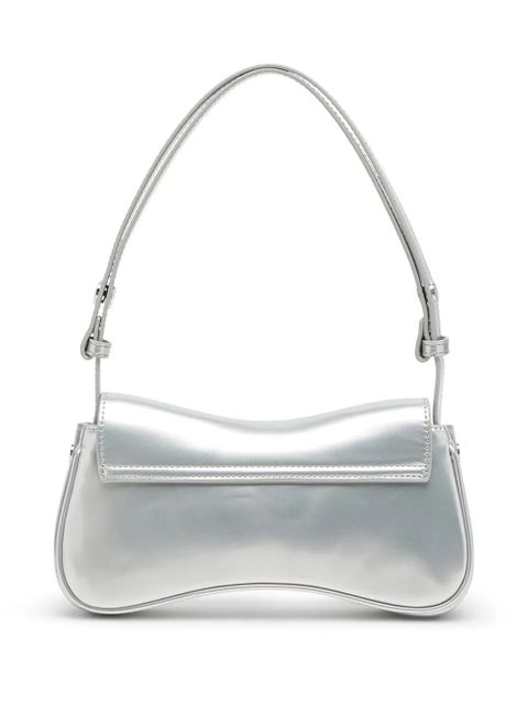 Diesel logo-plaque clutch bag - Silver