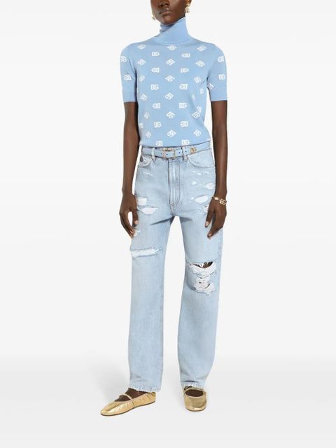 Dolce & Gabbana distressed finish straight-legged jeans - Blue