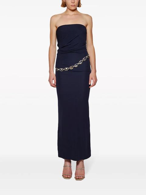 Christopher Esber chain-detail ruched maxi dress - Blue - zdjęcie produktu nr 2