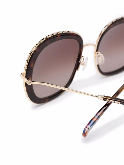 MISSONI EYEWEAR hammered-trim sunglasses - Brown