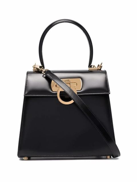 Ferragamo Gancini leather tote bag - Black - zdjęcie produktu nr 1