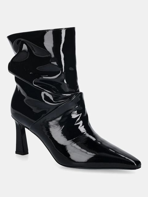 Pollini botki damskie kolor czarny na szpilce SA21267M0NTT0000 - zdjęcie produktu nr 1