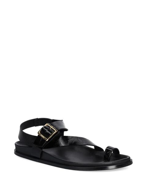 ALOHAS leather flat sandals - Black