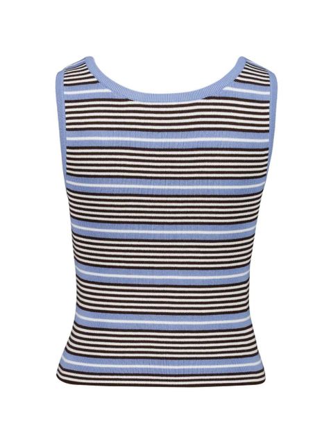 Prada striped knitted tank top - Blue - zdjęcie produktu nr 2