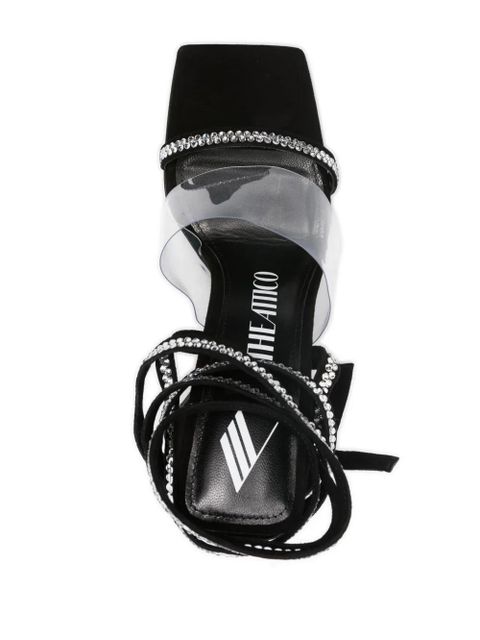 The Attico Isa 115mm embellished leather sandals - Black