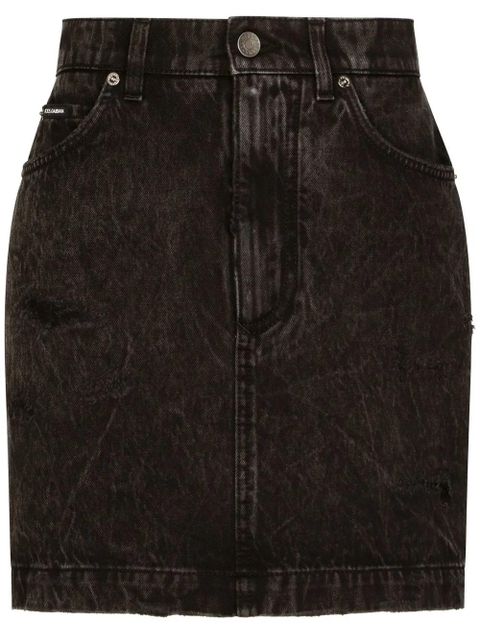 Dolce & Gabbana high-waisted denim miniskirt - Black - zdjęcie produktu nr 1