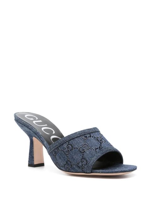Gucci 80mm GG-monogram denim mules - Blue - zdjęcie produktu nr 2