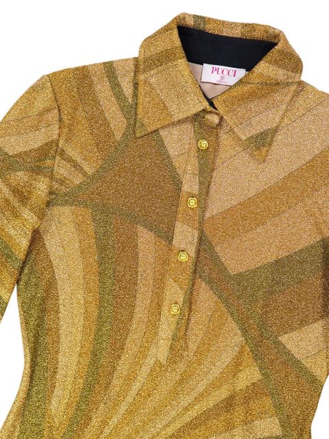 PUCCI buttoned print maxi dress - Gold