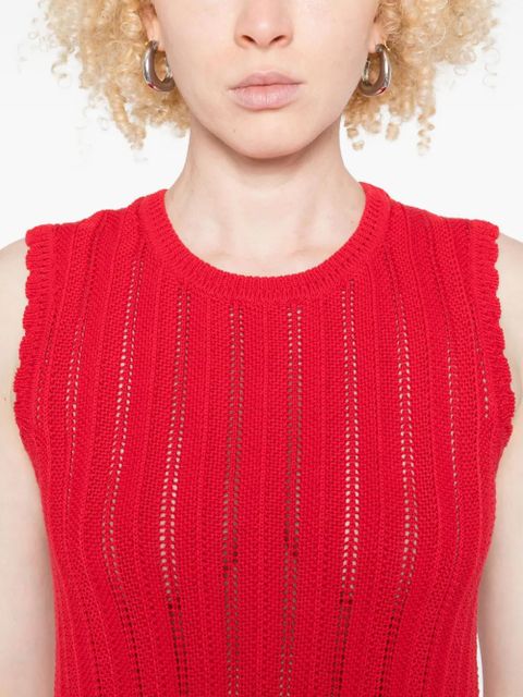 Altuzarra scalloped-trim midi dress - Red