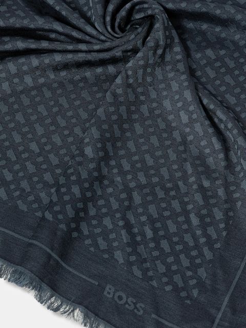 BOSS chusta z domieszką wełny kolor granatowy 50517733 - zdjęcie produktu nr 2