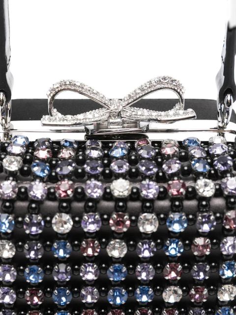 Self-Portrait micro crystal-embellished tote bag - Black