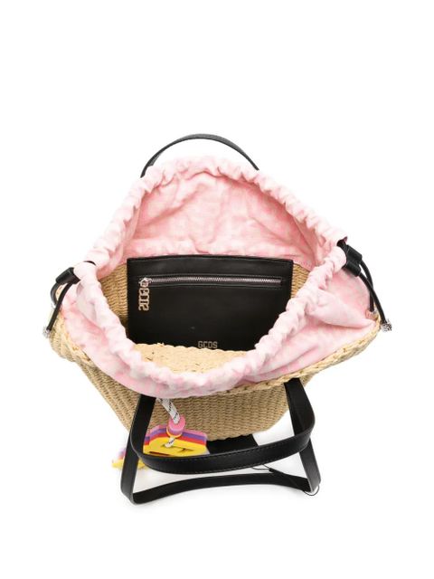 GCDS logo-plaque tote bag - Neutrals
