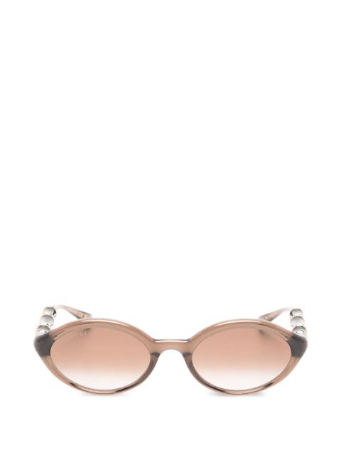 Gucci Eyewear oval-frame sunglasses - Brown - zdjęcie produktu nr 1