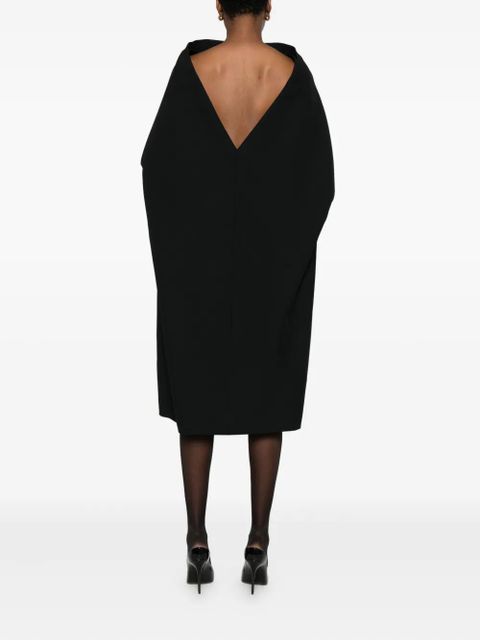 Ferragamo cape-sleeve dress - Black