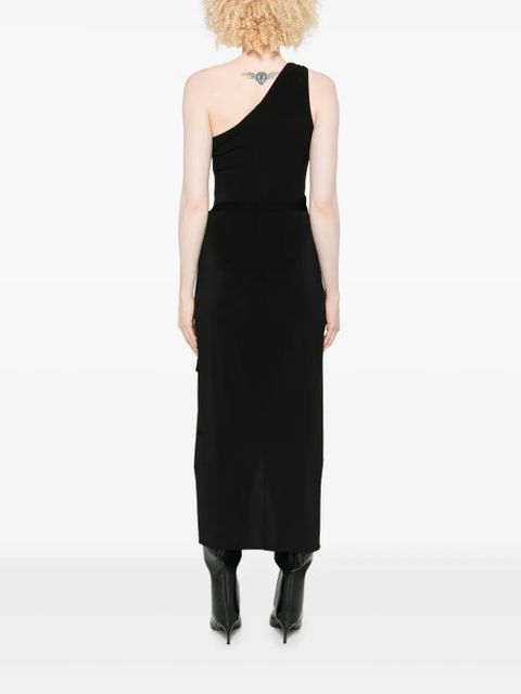 AMIRI one-shoulder wrap midi dress - Black - zdjęcie produktu nr 2