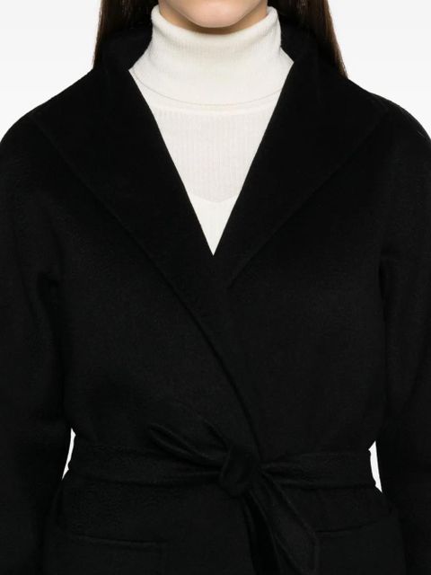 Max Mara belted wrap cashmere coat - Black