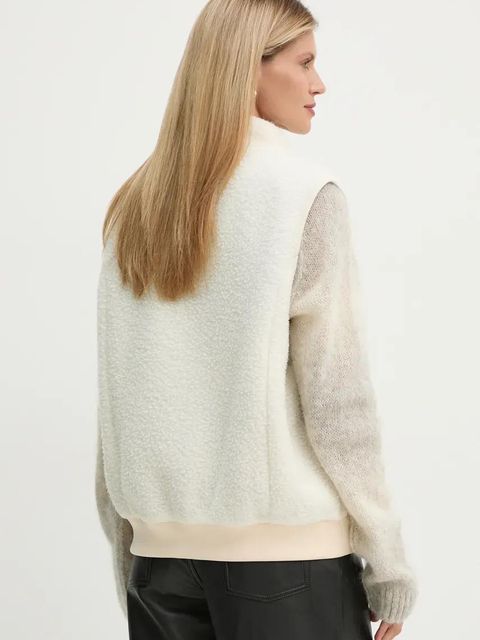 A.P.C. kamizelka blouson sequoia kolor beżowy z aplikacją PSAKA.M02983