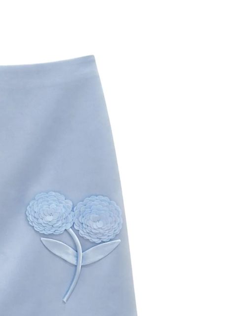 Self-Portrait sequin flowers mini skirt - Blue - zdjęcie produktu nr 2