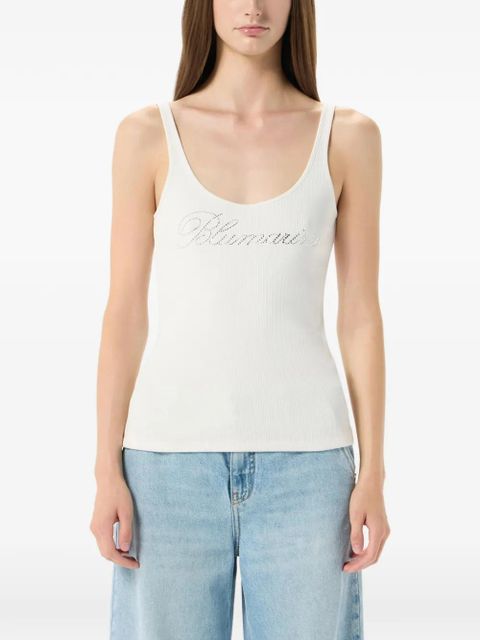 Blumarine logo-embroidered top - White - zdjęcie produktu nr 2
