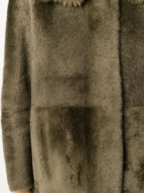 Yves Salomon hooded shearling coat - Green