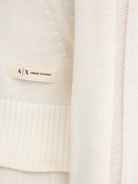 Armani Exchange sweter z dodatkiem wełny damski kolor kremowy lekki z półgolfem XW000767 AF13774