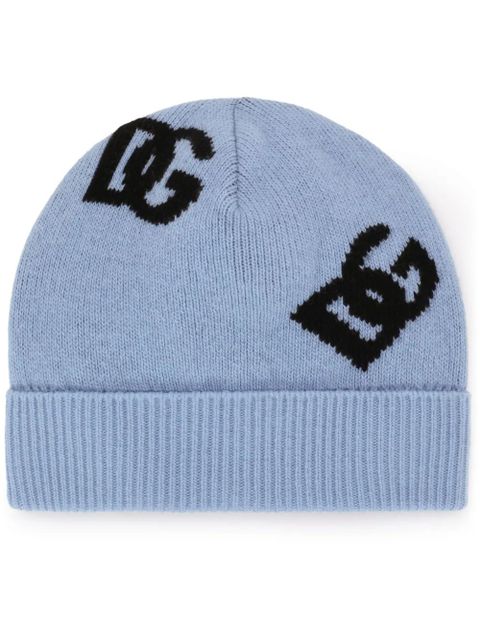 Dolce & Gabbana DNA logo-jacquard beanie - Blue - zdjęcie produktu nr 1