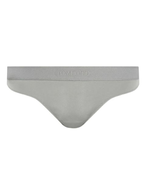 TOM FORD logo-waistband thong - Green - zdjęcie produktu nr 1