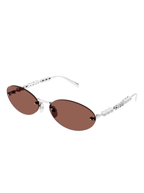 Gucci Eyewear oval sunglasses - Silver - zdjęcie produktu nr 2