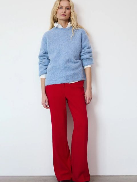 Medicine sweter z wełną alpaki kolor niebieski - zdjęcie produktu nr 2