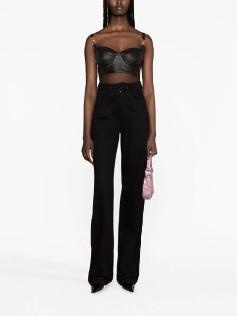 Versace Medusa '95 leather bustier top - Black