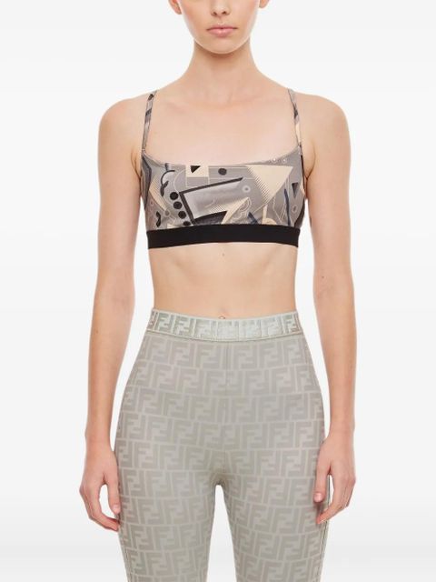 FENDI abstract-print sports bra - Grey - zdjęcie produktu nr 1