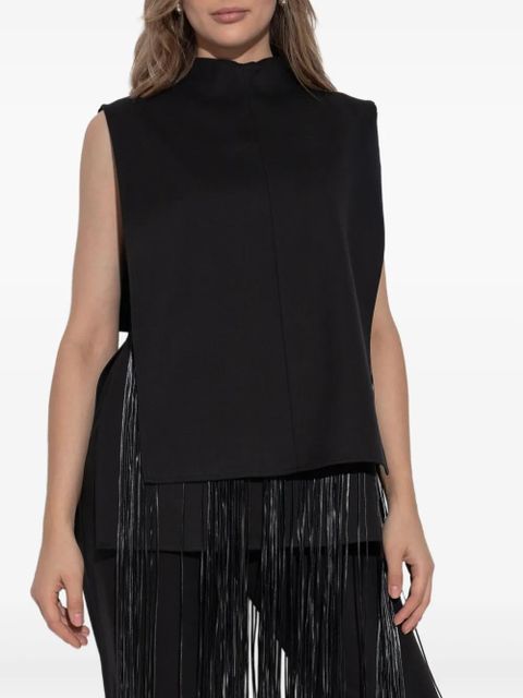 Sportmax Soraia fringed sleeveless top - Black