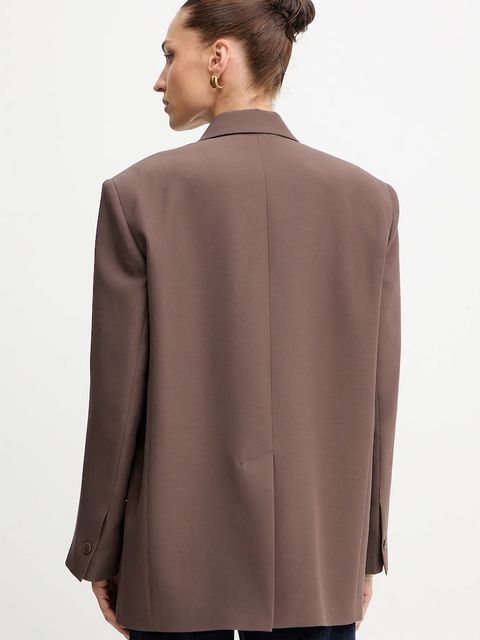 Weekend Max Mara marynarka FLOC kolor brązowy oversize gładka 2525046081600