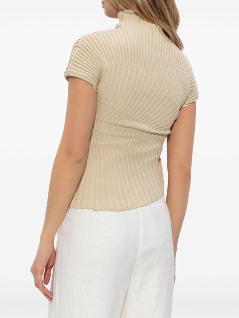 Cult Gaia ribbed-knit T-shirt - Neutrals
