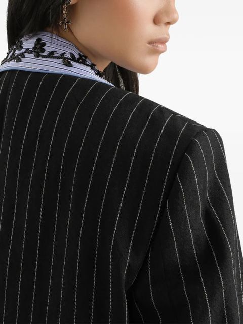 Dolce & Gabbana striped buttoned blazer - Black