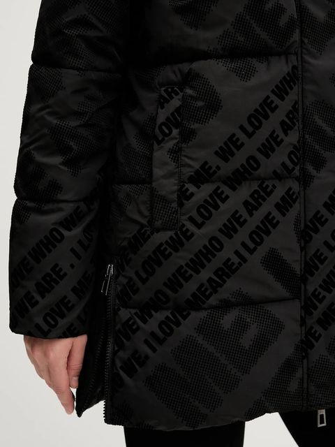 Desigual kurtka CADERA FLOCK kolor czarny zimowa 25WWEW23