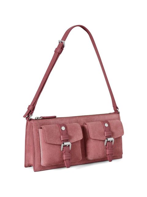 Mulberry Roxanne buckled suede shoulder bag - Pink