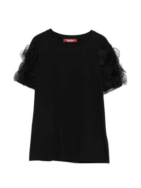 Max Mara Mseeditti ruffled-sleeve T-shirt - Black - zdjęcie produktu nr 1
