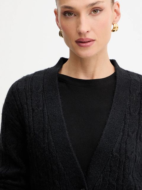 Silvian Heach kardigan z domieszką wełny VALBUENA damski kolor czarny GPA25149CD