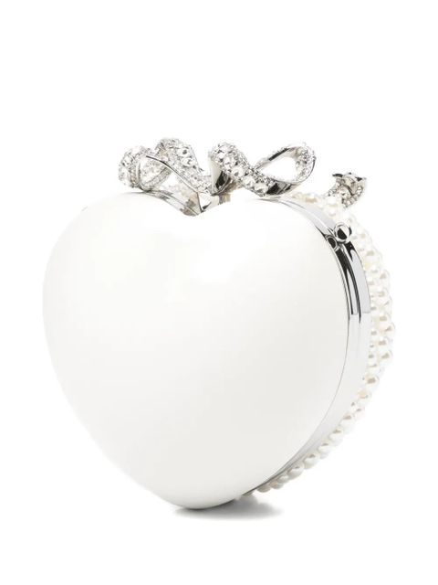 Self-Portrait Pearl Heart clutch - Neutrals - zdjęcie produktu nr 2