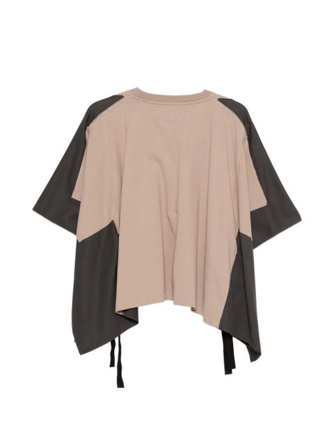 MM6 Maison Margiela colour-block tie-detail T-shirt - Brown - zdjęcie produktu nr 2
